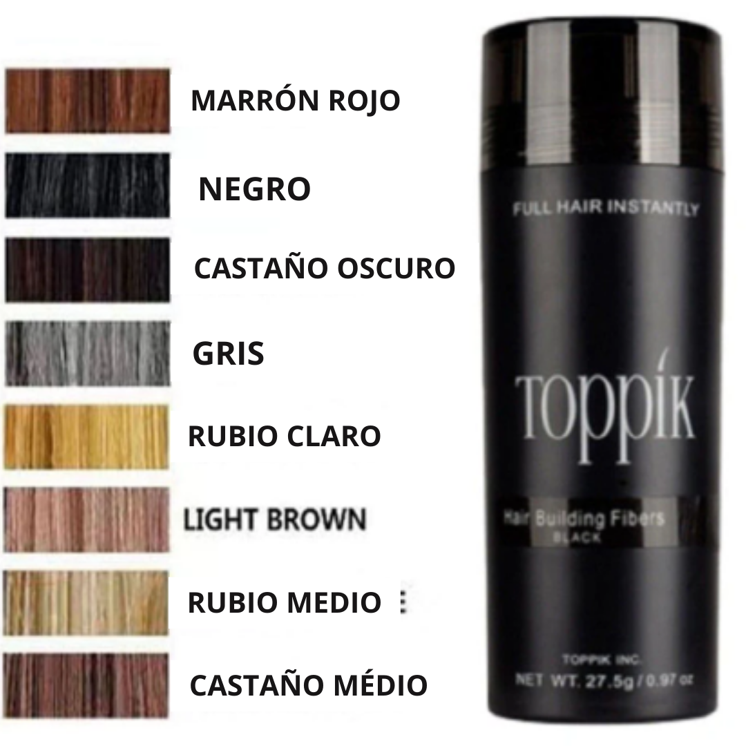COMBO MAQUILLAJE DEL CABELLO TOPPIK 27.5GR +APLICADOR + FIJADOR